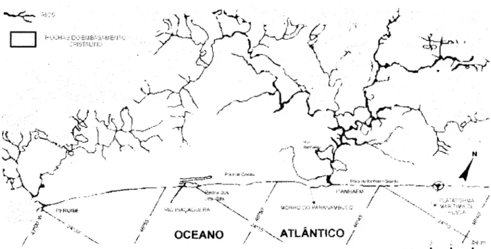 Fig, 2 Planície costeira de Itanhaém (Suguio &amp; Martin, 1978 mod.).