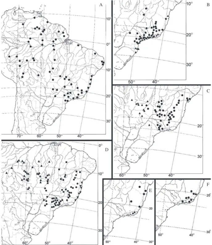 Figura 1. A. Distribuição geográfica de S. morototoni ( ). B. Distribuição geográfica de S