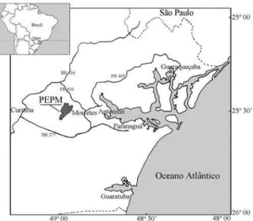 Figura 1. Localização do Estado do Paraná e do Parque Estadual do Pico do Marumbi.