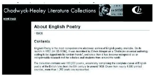 Figura 3 - Apresentação de um CD-ROM de poesia inglesa
