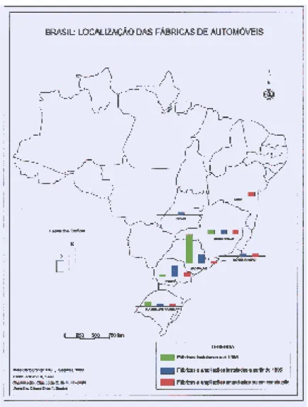 Figura 1: Brasil - Localização das Fábricas de Automóveis
