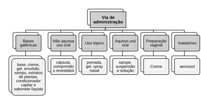 Figura 1 - Classificação dos medicamentos de acordo com a via de administração. 