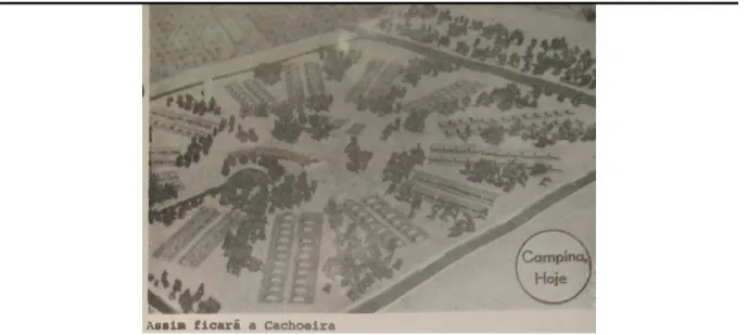Figura  3. Plano de reforma urbana para a área da Favela da Cachoeira, na  Administração do  interventor Luiz Motta Filho, em 1973