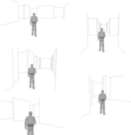 Figura 7: Visualização interativa de cada uma das galerias do modelo utilizado como referência de  organização de um espaço arquitetônico