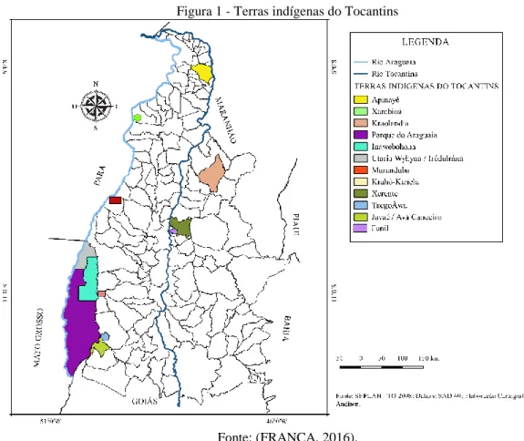 Figura 1 - Terras indígenas do Tocantins 