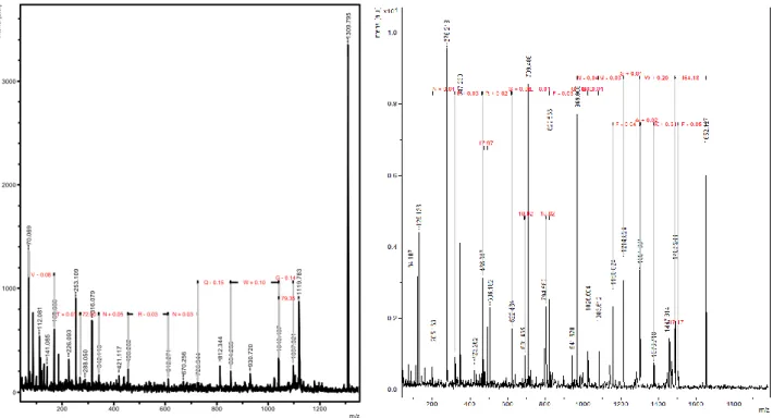 FIG 15 e FIG 16. Mass spectra obtained after fragmentation of strains. 