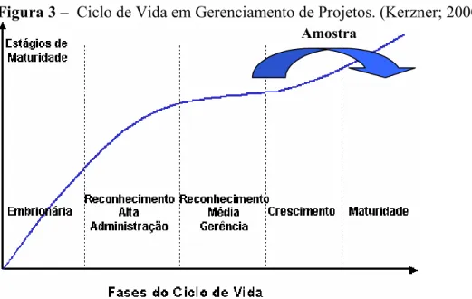 Figura 3 –  Ciclo de Vida em Gerenciamento de Projetos. (Kerzner; 2000). 