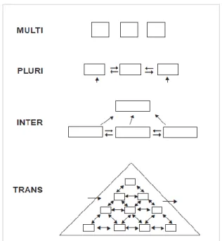 Figura 2. Formas de interação possíveis num ambiente complexo - Modelo de Jantsch  Fonte: adaptado por Silva (2001, p