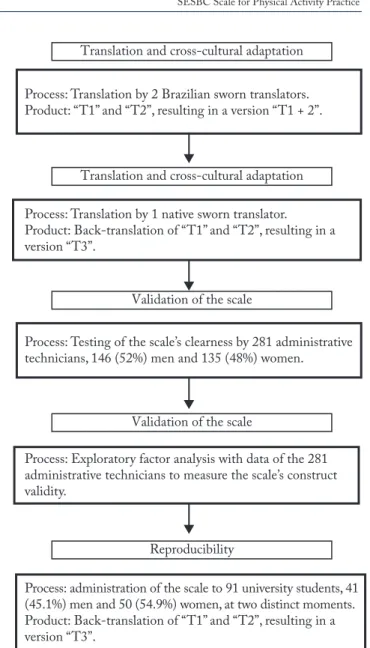 Figure 1 – Methodological steps for the translation, adaptation and  validation of the SESBC 12 .