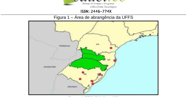 Figura 1 – Área de abrangência da UFFS 