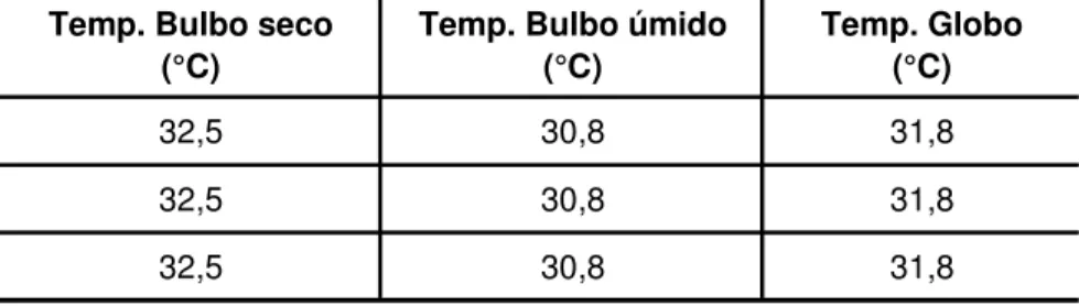 Tabela 2 - Levantamento de temperatura no painel 2.