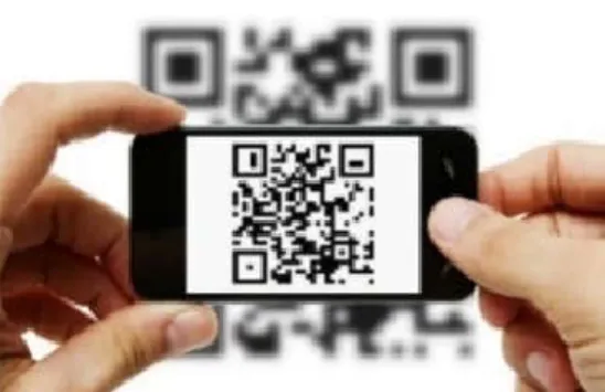 Figura 1 - Celular fazendo a leitura de um QR Code 