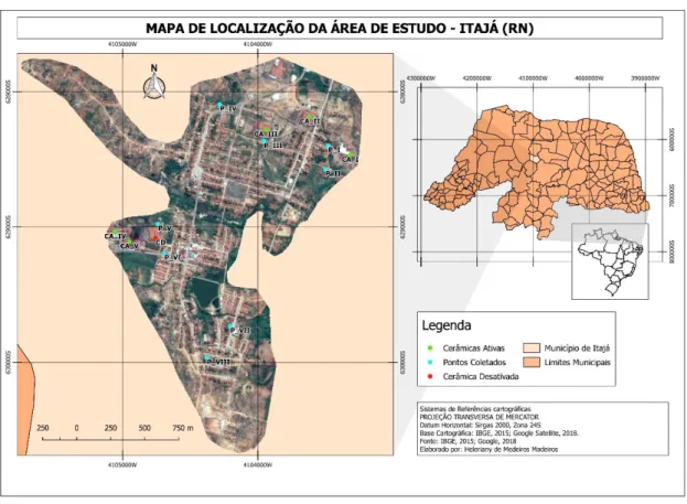 Figura 01: Distribuição espacial da área de estudo 