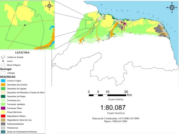 Figura 2: Localização da Bacia Potiguar na área de estudo. 