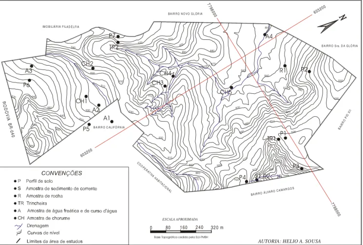 Figura 4 – Mapa de pontos de amostragem.