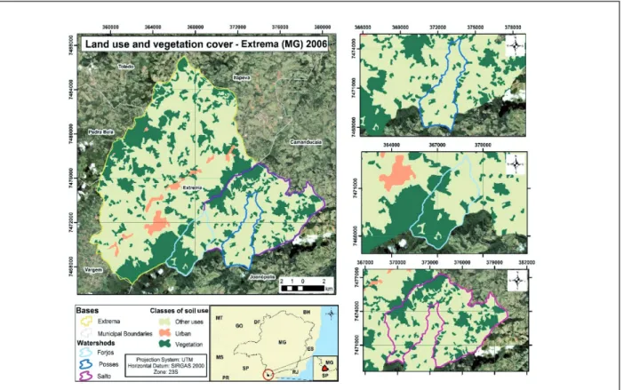 Figure 4 – Land use and vegetation cover maps of Extrema (MG) in 2006.