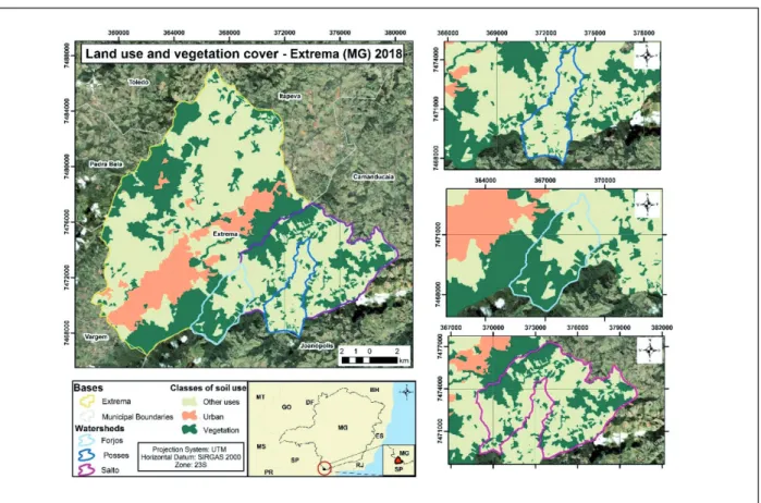 Figure 5 – Land use and vegetation cover maps of Extrema (MG) in 2018.