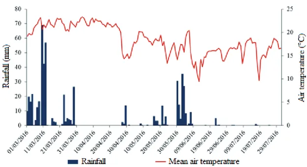 Figure 1 – Climatic conditions during the period of conduction of the experimental network