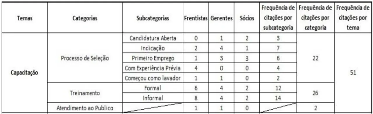 Tabela 10 Análise de Capacitação 