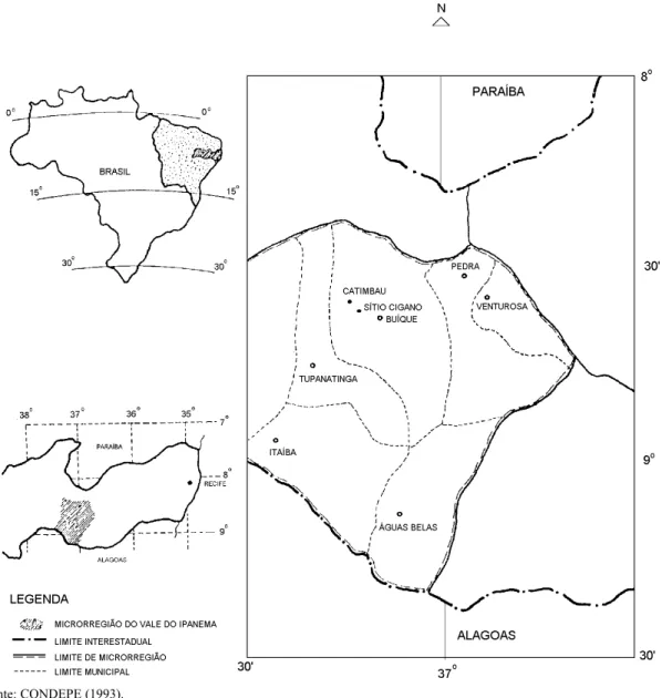 Fig. 1 — Localização do refúgio vegetacional do sítio Cigano, município de Buíque, Pernambuco.