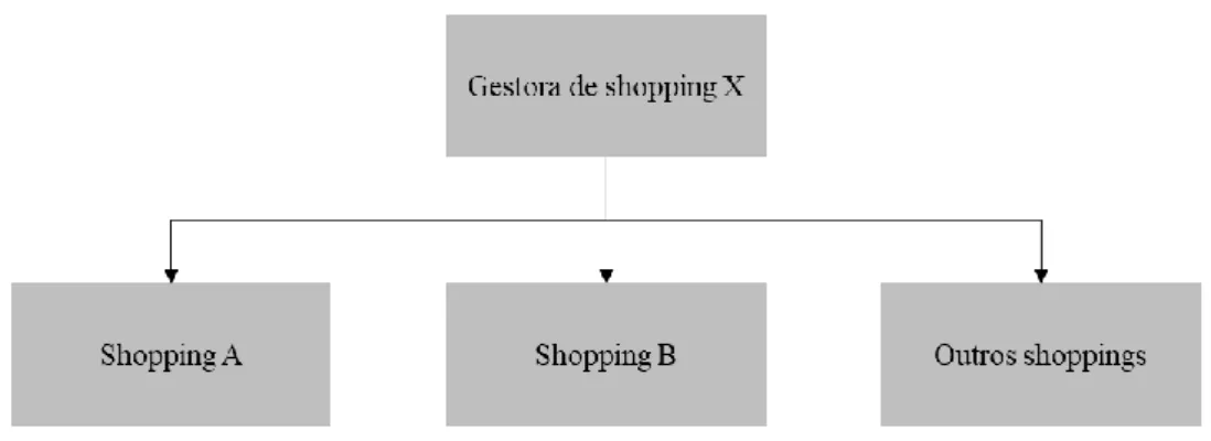 Figura 3 - Estrutura holding X shopping  Fonte: Elaboração própria.  