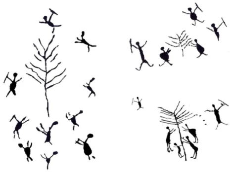 Fig. 13 – Diversas das cenas ditas “da árvore” presentes na área da Serra Branca (Buco 2012, p
