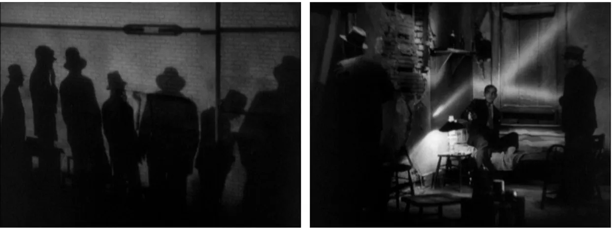 Figura 1.46 e Figura 1.47: Focos de luz e sombras germânicas em Scarface (1932) 