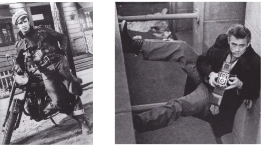 Figura 2.4 – Marlon Brando e James Dean, símbolos da época. 