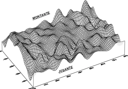 Figura 5 – Bloco diagrama de SP, dados em barragem de terra (dados filtrados).