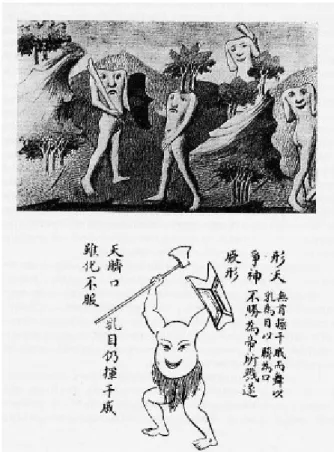 Figura 2: A imagem européia do chinês no período medieval. Abaixo, a imagem chinesa dos europeus