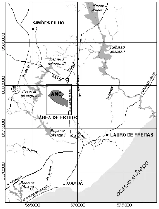 Figura 1 - Mapa de localização da área de estudo.                                     Figure 1 - Location map of the investigated area.