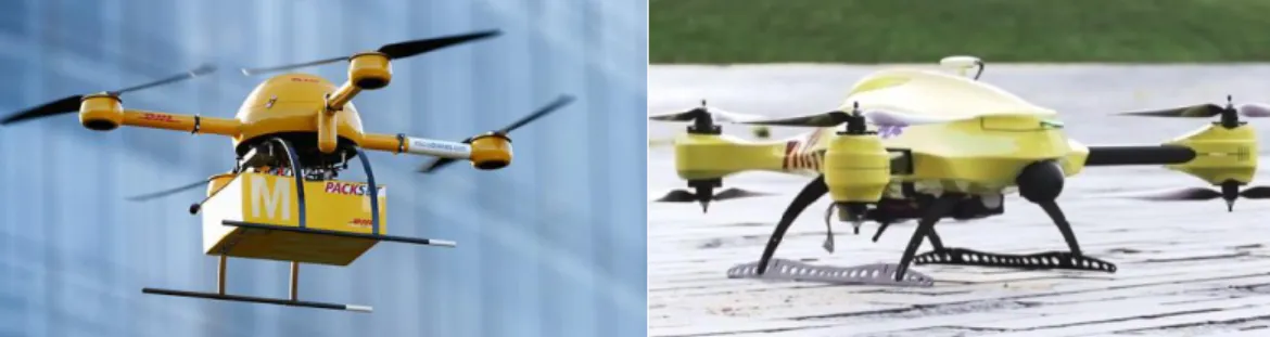 Figure 10 – DHL Package delivery and medical emergency drones  [30]