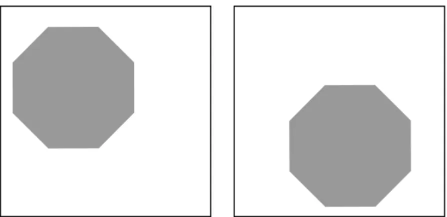 Figure 1.1: Two octagons; left: static image; right: deformed image.