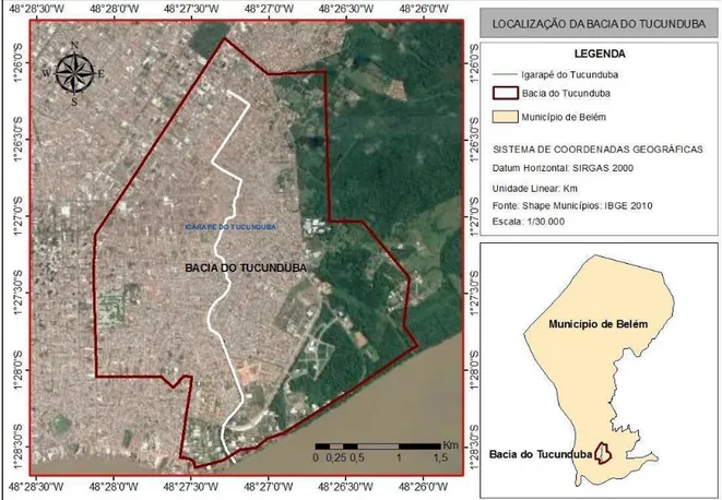 Figura 1 – Mapa de localização da bacia do Tucunduba 