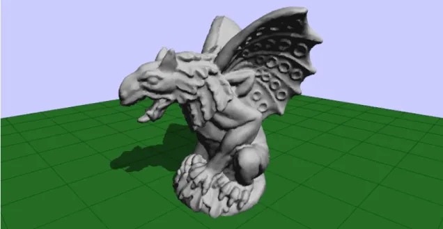 Figura 8 - Demonstração da framework SpiderGL com a visualização de um modelo com sombra [35] 