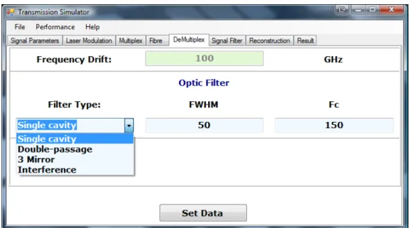 Figure 3.8: Demultiplexer Tab of User Interface.