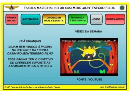 Figura 6: Imagem do Site Educacional elaborado em 2016. 