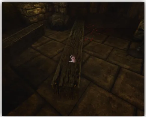 Figura 3.9 - Representação da mão virtual em Amnesia – The  Dark Descent.  Imagem de autoria própria.