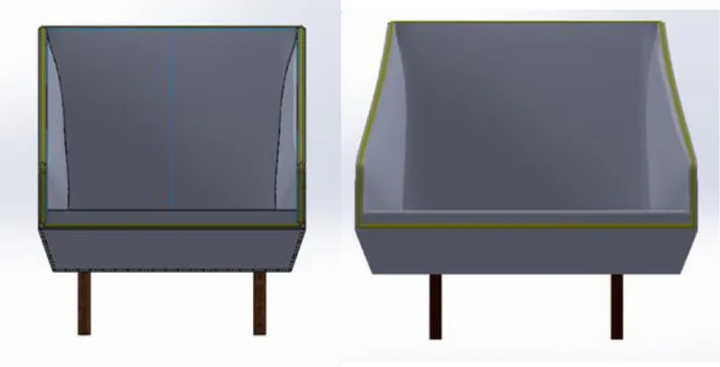 Figura 1.4 - Comparação sofá Agnes antes (esquerda) e depois (direita) da alteração