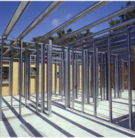 Figura  4.4:  Exemplo  de  edifício  construído  com  sistema  estrutural  em  aço  leve  enformado  a  frio.
