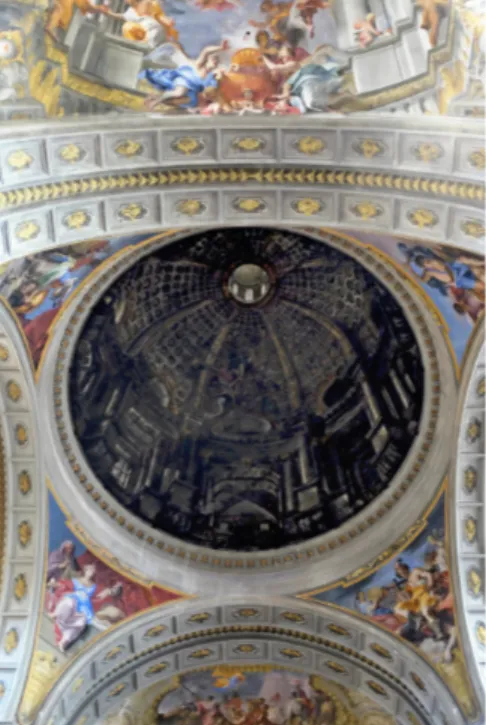 Figure 4: Anamorphic painting of a dome at the church of Sant’Ignazio in Rome. (photograph by the author).