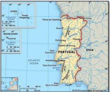 Figura nº 2.4: Localização geográfica de Portugal. (Fonte: Greenpeace (2006)) 