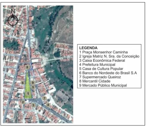 Figura 03: Entorno da Praça Monsenhor Caminha (as autoras, 2018). 