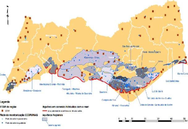 Figura 2.4 Identificação de zonas potencialmente associadas a riscos de degradação de  qualidade de água (Martins et al., 2006)