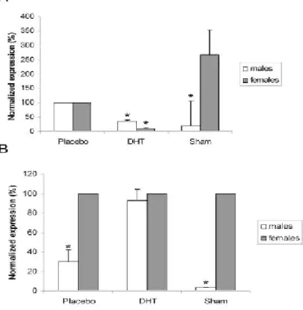 Figure 8: Comparison of AR expression in male and female CPs from mice by Real Time PCR