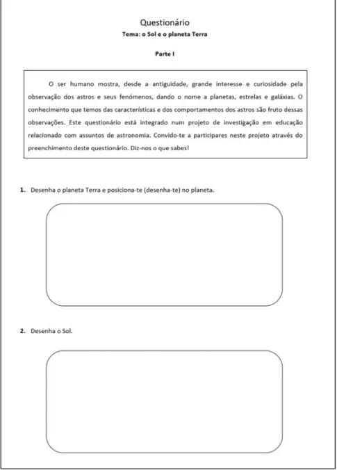 Figura 3.1 - Parte I do questionário.