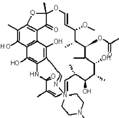 Figura 4.3 - Representação da estrutura química da rifampicina