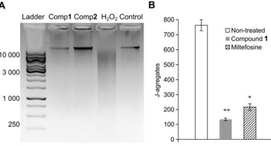 Fig. 4. Effects of compounds 1 (Comp1) and 2 (Comp2) on the nuclear DNA fragmentation 558 