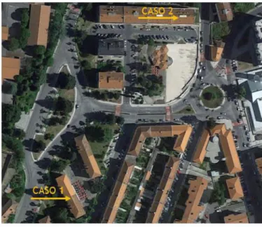 Figura 5.1 – Localização dos edifícios casos de estudo 1 e 2 (adaptado de Google Maps).