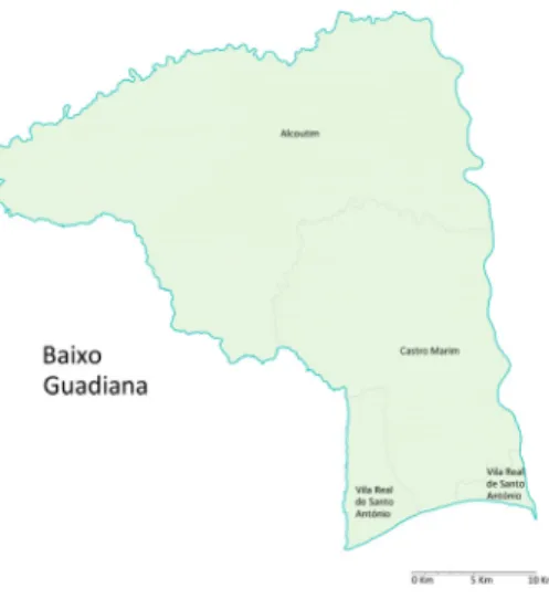 Figura 3.3 – Mapa do Baixo Guadiana.